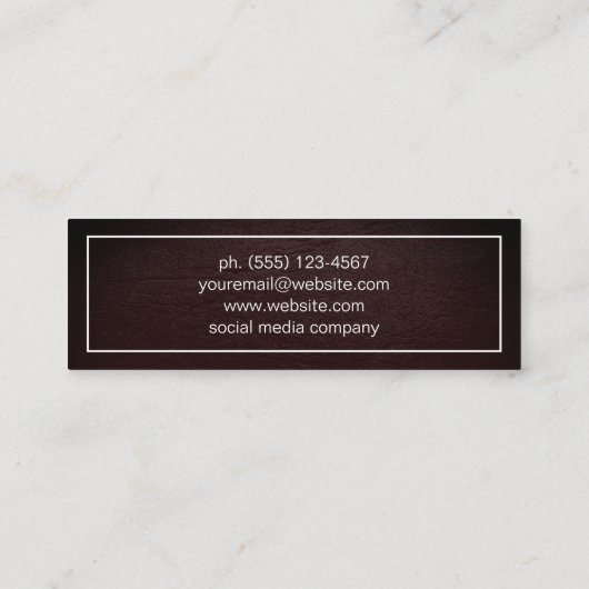 Vormgeving met witte rand mini visitekaartje (Achterkant)