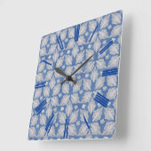 Vormgeving van Denim met kant herhalen Patroon Vierkante Klok (Hoek)