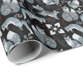 Vormgeving van kerstschattige bosvossen cadeaupapier (Rol Hoek)