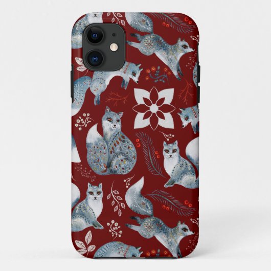 Vormgeving van kerstschattige bosvossen Case-Mate iPhone case (Achterkant)