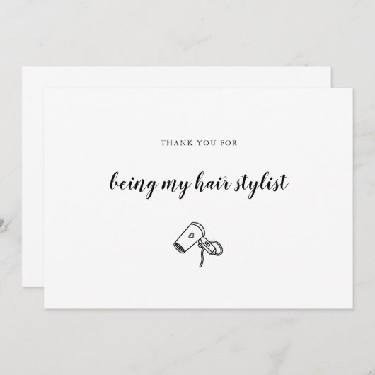 Vormgeving voor weddenschap-haarstijl bedankkaart (Voorkant / Achterkant)