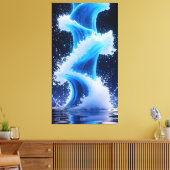vorming en dissipatie van datagolven canvas afdruk (Insitu (Woonkamer))