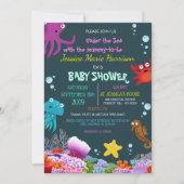 Vorming onder het Zee Ocean Baby shower RSVP Kaart (Voorkant)