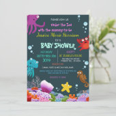 Vorming onder het Zee Ocean Baby shower RSVP Kaart (Staand voorkant)