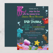Vorming onder het Zee Ocean Baby shower RSVP Kaart (Voorkant / Achterkant)