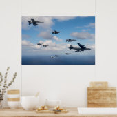 Vorming van het Vliegtuig van de luchtmacht Poster (Keuken)