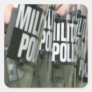 vorming van oproerbeheersing vierkante sticker