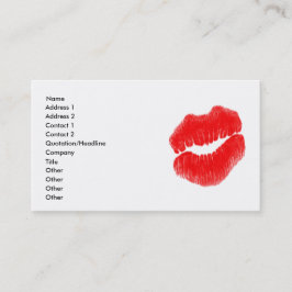 Vormt de artistieke Rode Lips Zwart wit Visitekaar Visitekaartje