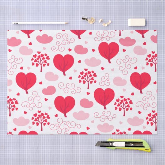 Vormt het hekpatroon van Valentijnse  Tissuepapier (Craft)