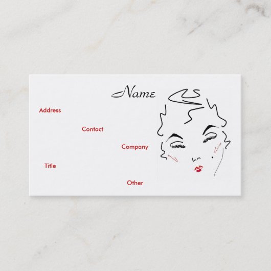 Vormt Kunststof Klassieke Lips II Visitekaartje (Voorkant)