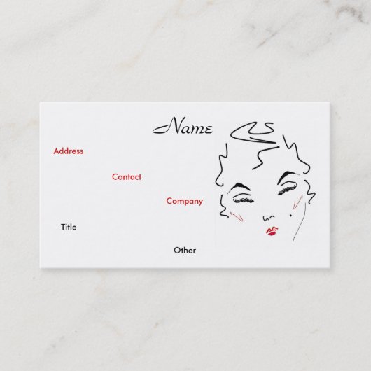 Vormt Kunststof Klassieke Lips III Visitekaartje (Voorkant)