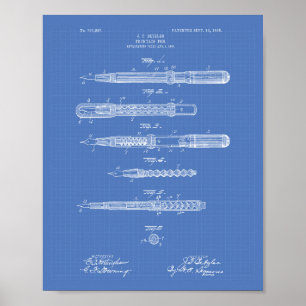 Vormt Pen 1905 Patent Art Blueprint Poster