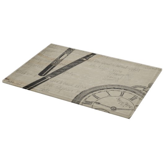 Vormt pennen en watchface met notities snijplank (Hoek)