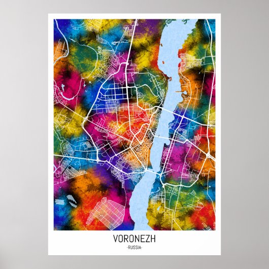 Voronezh Rusland Stadsplattegrond Poster (Voorkant)