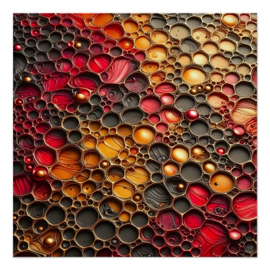 Voronoi Portret - Kunst in reliëf Perfect Poster (Voorkant)