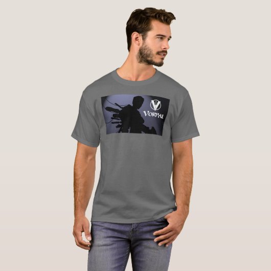 Vorpal Comic Book TShirt: Blue Silhouette T-shirt (Voorkant volledig)