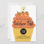Vorst Cupcake Geest Kostuum Halloween Feest Kaart (Voorkant)