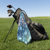 Vorst Elfje Meisje Raam Uitzicht op Winter Golfhanddoek (Groen)