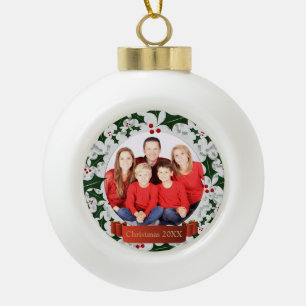 Vorst en het Lijst van de Foto van de Kroon van de Keramische Bal Ornament