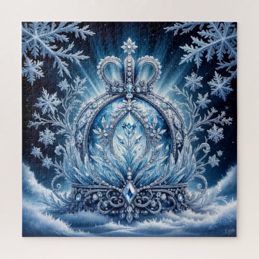 Vorst Kroonjuweel Scene Winter Glinsterende Edelst Legpuzzel (Verticaal)