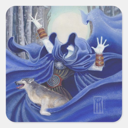 Vorst Magiër Vierkante Sticker (Voorkant)