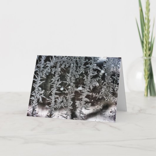 Vorst op raam feestdagen kaart (Voorkant)