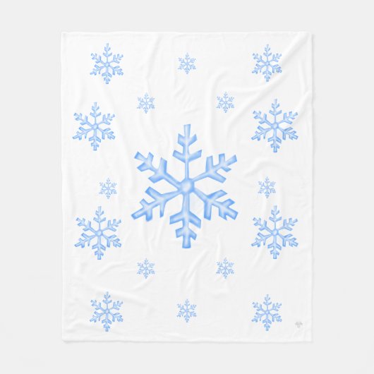 Vorst Sneeuwvlok Patroon Worp Fleece Deken (Voorkant)