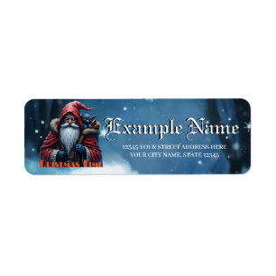 Vorstbeet Santa & zijn ondeugende elf. Etiket