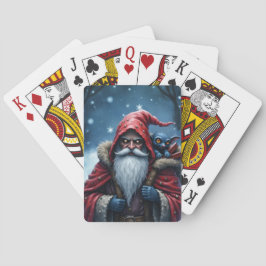 Vorstbeet Santa & zijn ondeugende elf. Pokerkaarten