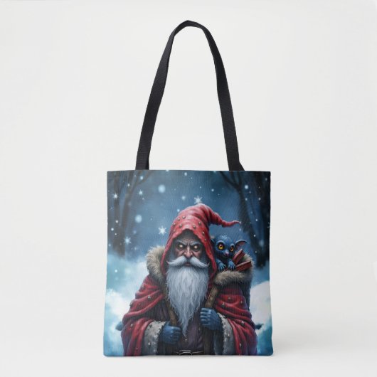 Vorstbeet Santa & zijn ondeugende elf. Tote Bag (Voorkant)