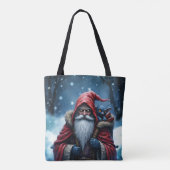 Vorstbeet Santa & zijn ondeugende elf. Tote Bag (Achterkant)