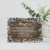 Vorstbeet Schuur Hout Winter Bruiloft Receptie Informatiekaartje (Staand voorkant)