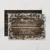 Vorstbeet Schuur Hout Winter Bruiloftsreceptie Informatiekaartje (Voorkant / Achterkant)