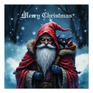 Vorstbijtende Kerstman & Zijn Ondeugende Elf. Perfect Poster