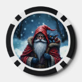 Vorstbijtende Kerstman & Zijn Ondeugende Elf. Poker Chips (Achterkant)