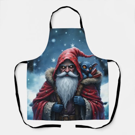 Vorstbijtende Kerstman & Zijn Ondeugende Elf. Schort (Voorkant)