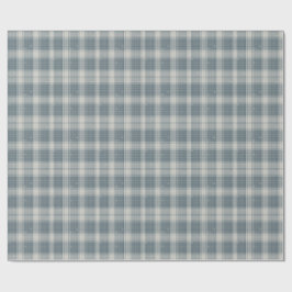 Vorstblauw & Crème Sneeuwvlokgeruit Inpakpapier