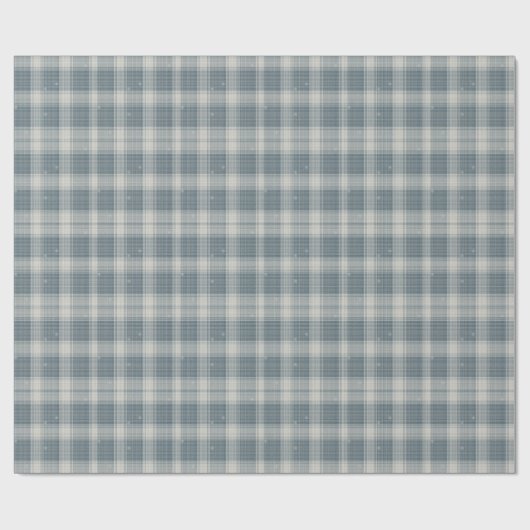 Vorstblauw & Crème Sneeuwvlokgeruit Inpakpapier (Vlak)