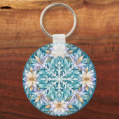 Vorstbloem Winter Mandala Sleutelhanger (Achterkant)