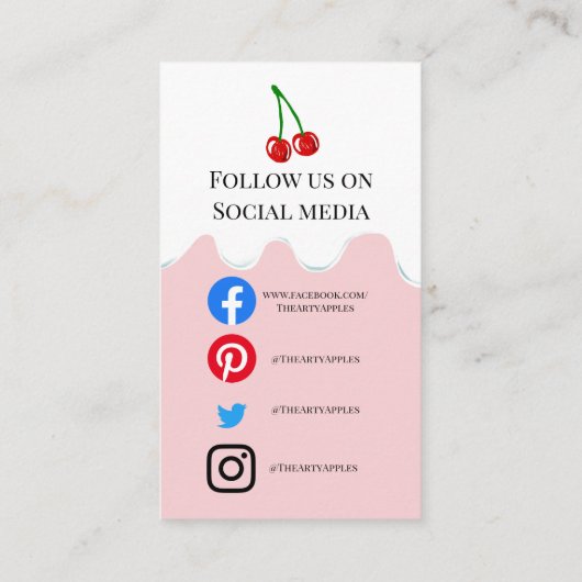 VORSTENDE moderne kleurrijke bakkerskers Visitekaartje (Achterkant)