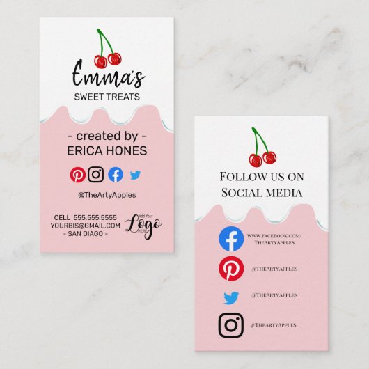 VORSTENDE moderne kleurrijke bakkerskers Visitekaartje (Voorkant / Achterkant)