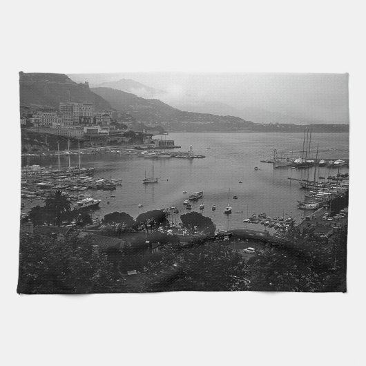 Vorstendom Monaco De haven Theedoek (Horizontaal)