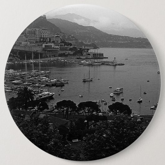 Vorstendom Monaco De haven van 1970 Ronde Button 6,0 Cm (Voorkant)