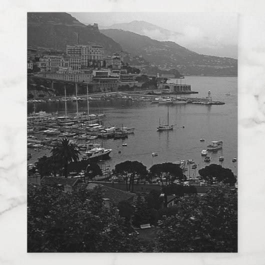  Vorstendom Monaco De haven Wijn Etiket (Enkel label)