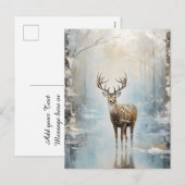Vorstig bosland hert feestdagenkaart (Voorkant / Achterkant)