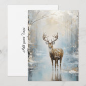 Vorstig bosland herten feestdagenkaart (Voorkant / Achterkant)