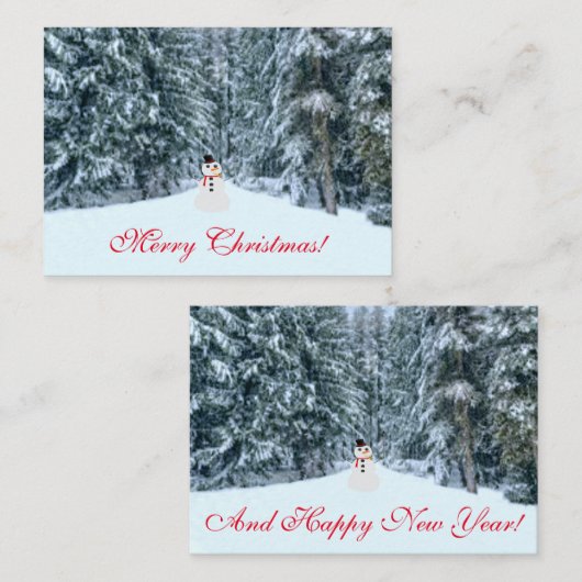 Vorstig in het bos kerstkaart notitiekaartje (Voorkant / Achterkant)