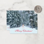 Vorstig in het bos kerstkaart notitiekaartje (Voorkant / Achterkant in situ)