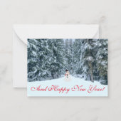 Vorstig in het bos kerstkaart notitiekaartje (Achterkant)