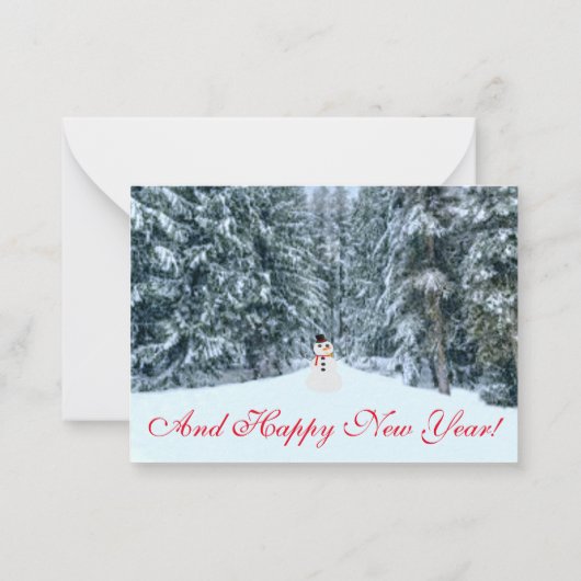 Vorstig in het bos kerstkaart notitiekaartje (Achterkant)